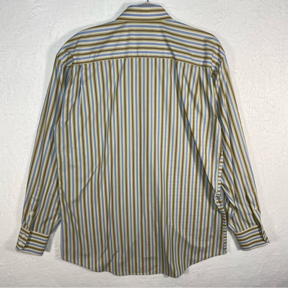 Kuhlman striped dress shirt size 40 men 100% cotton made in Turkey long‎ sleeve - Picture 8 of 10